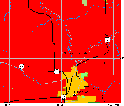 Neosho township, MO map