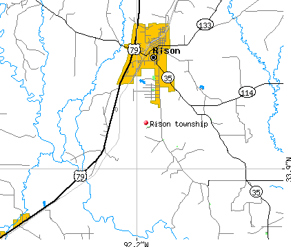 Rison township, AR map