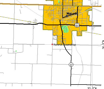 Monett township, MO map