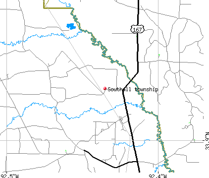 Southall township, AR map
