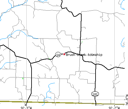 Brush Creek township, MO map