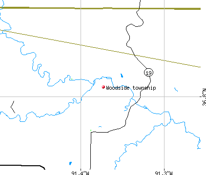 Woodside township, MO map