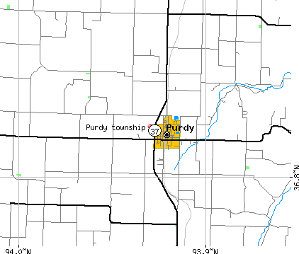 Purdy township, MO map