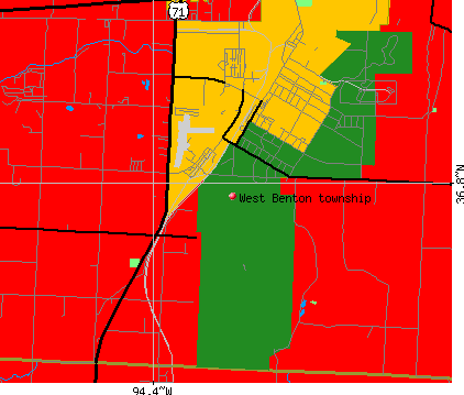 West Benton township, MO map