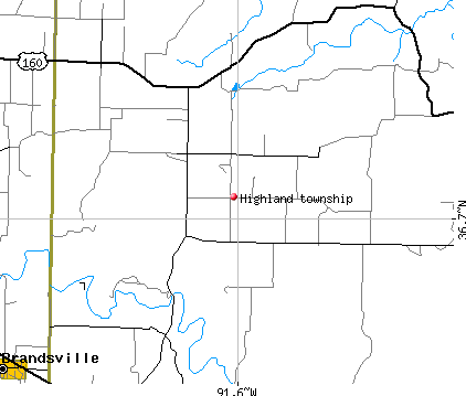 Highland township, MO map