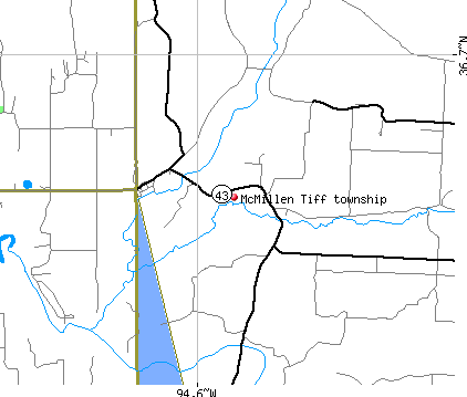 McMillen Tiff township, MO map