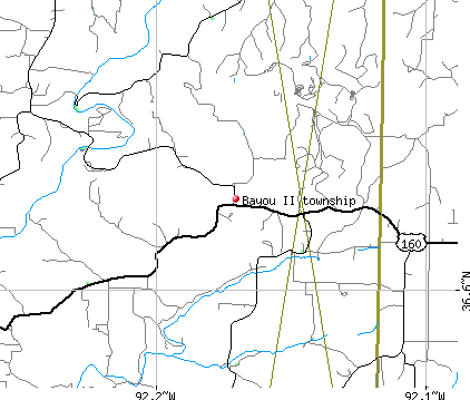 Bayou II township, MO map