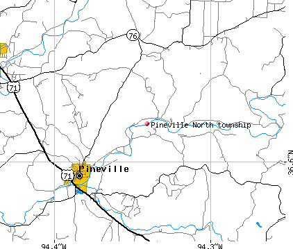 Pineville North township, MO map