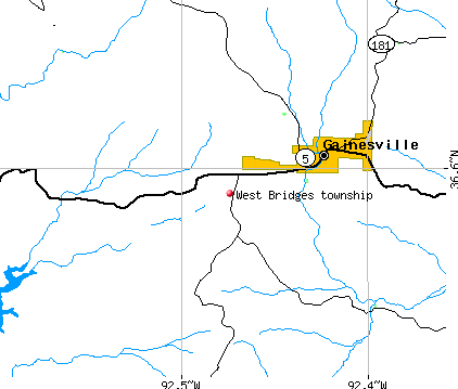 West Bridges township, MO map
