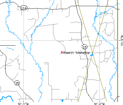 Rowell township, AR map