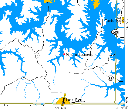 Pine A township, MO map