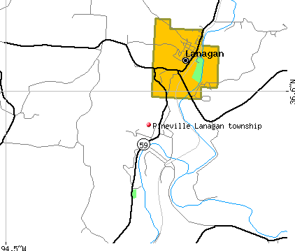 Pineville Lanagan township, MO map