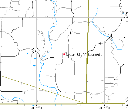 Cedar Bluff township, MO map