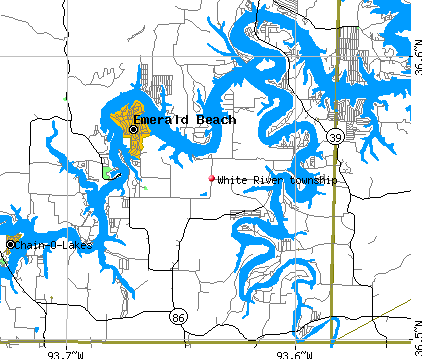 White River township, MO map