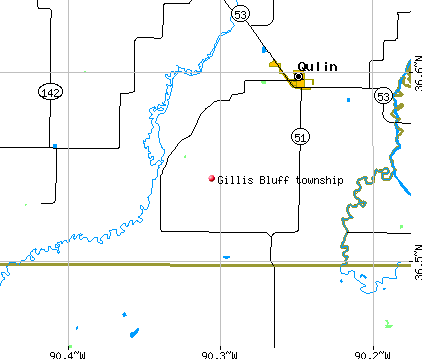 Gillis Bluff township, MO map