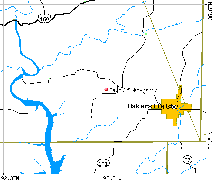 Bayou I township, MO map