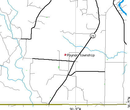 Poynor township, MO map