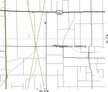 Braggadocio township, MO map