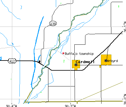 Buffalo township, MO map
