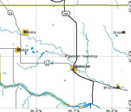 Spencer township, NE map