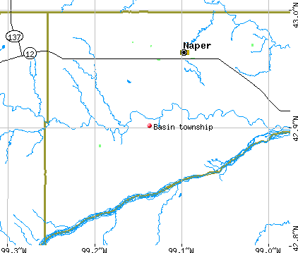 Basin township, NE map