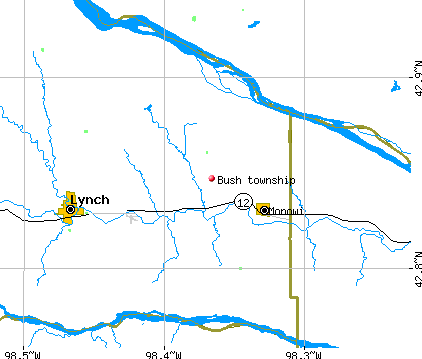 Bush township, NE map