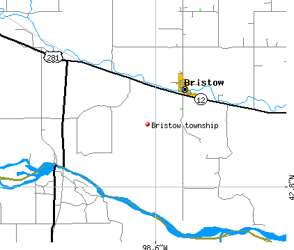 Bristow township, NE map