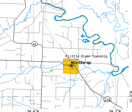 Little River township, AR map
