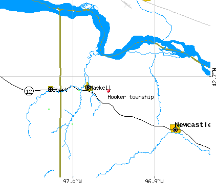 Hooker township, NE map