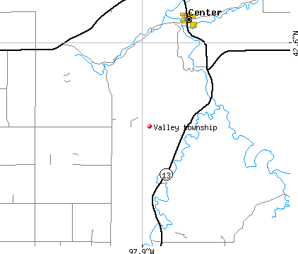 Valley township, NE map
