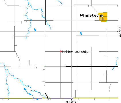 Miller township, NE map