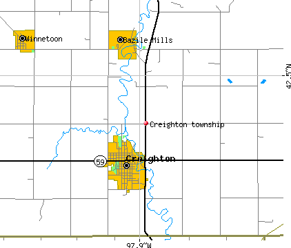 Creighton township, NE map