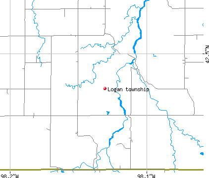 Logan township, NE map