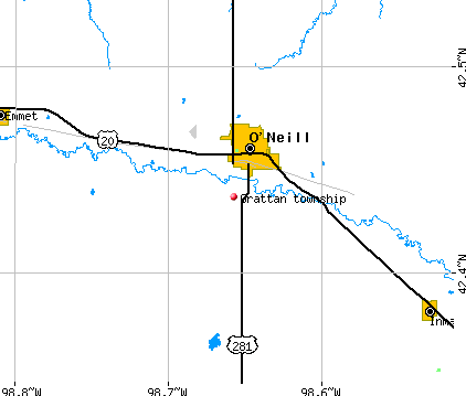 Grattan township, NE map