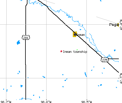 Inman township, NE map