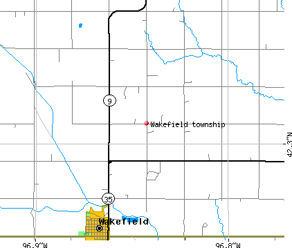 Wakefield township, NE map
