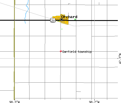 Garfield township, NE map