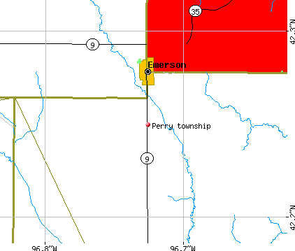 Perry township, NE map