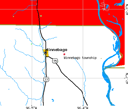 Winnebago township, NE map