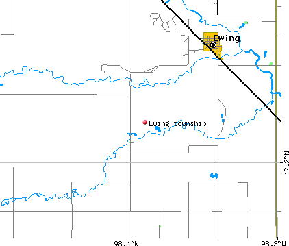 Ewing township, NE map