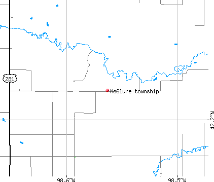McClure township, NE map