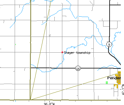 Thayer township, NE map