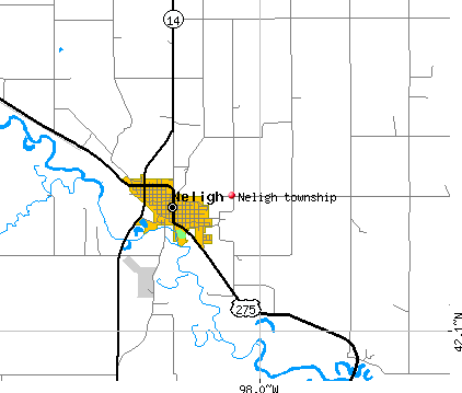 Neligh township, NE map