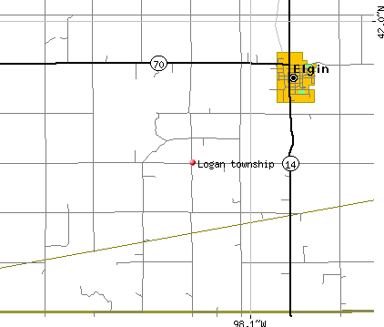 Logan township, NE map