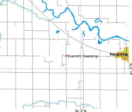 Everett township, NE map