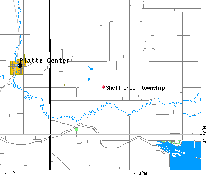Shell Creek township, NE map