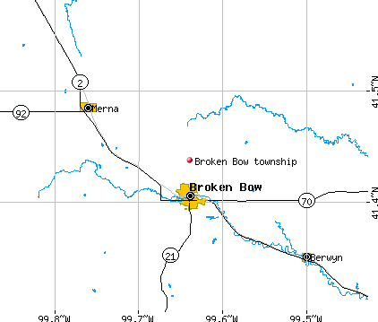 Broken Bow township, NE map