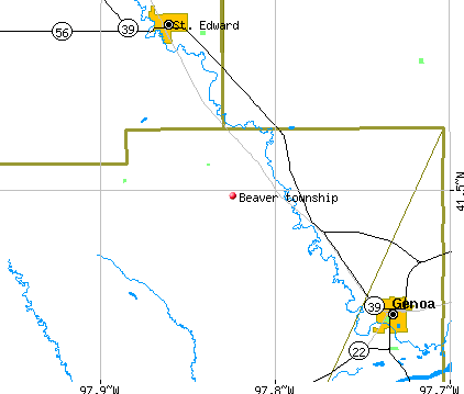 Beaver township, NE map