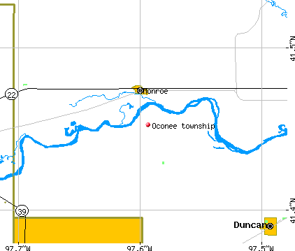 Oconee township, NE map