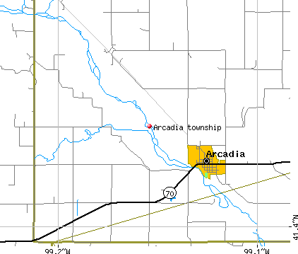 Arcadia township, NE map